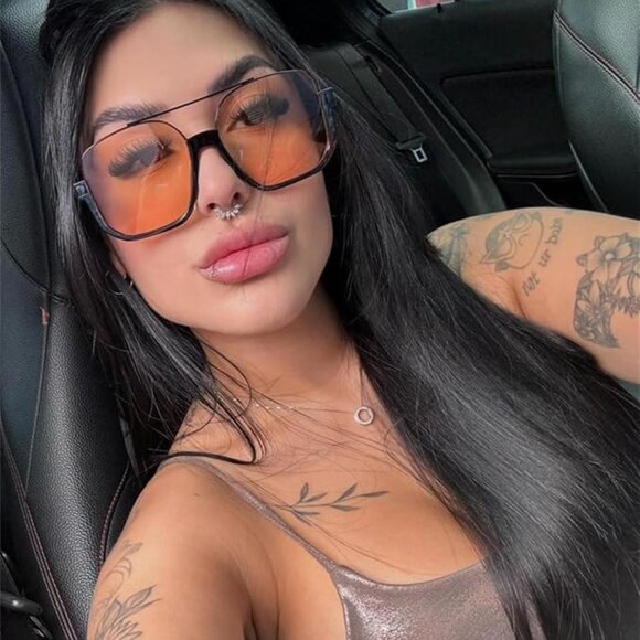 Fashion brown clear sunglasses/glasses main image 2